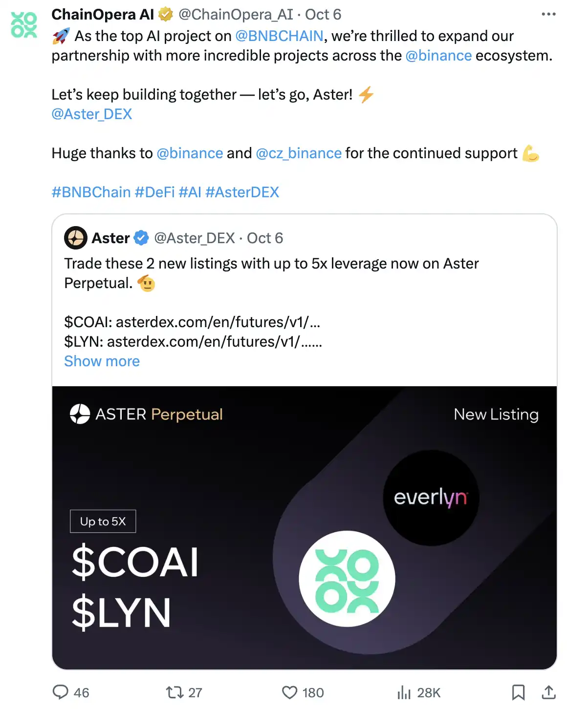 ChainOpera AI 인기의 논리 공개: 정확한 중간 주기, FDV가 40억 달러를 초과합니다