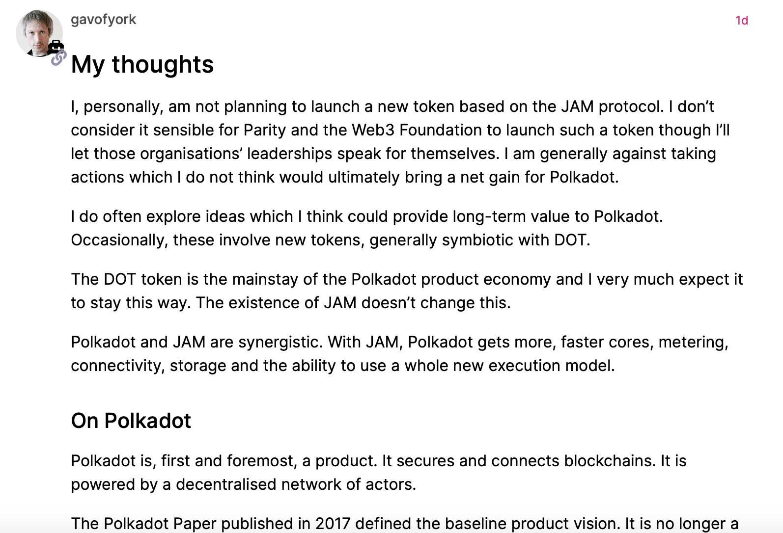 Polkadot-Gründer Gavin Wood bestätigte: Das JAM-Protokoll wird keine neuen Token ausgeben